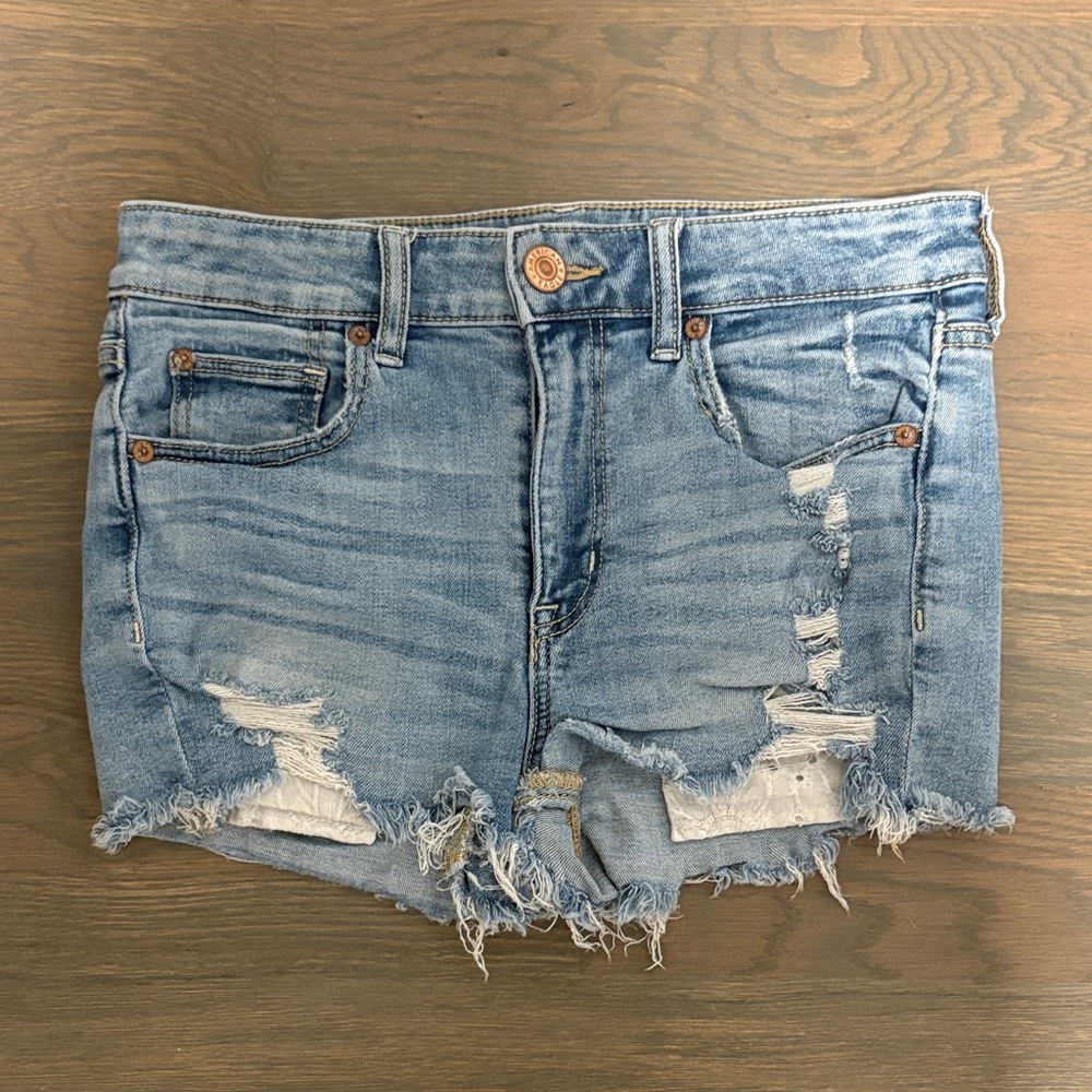 American Eagle Super Stretch Light Blue Denim Shorts